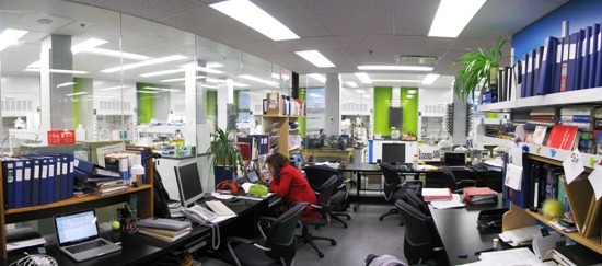 Open concept office and lab space